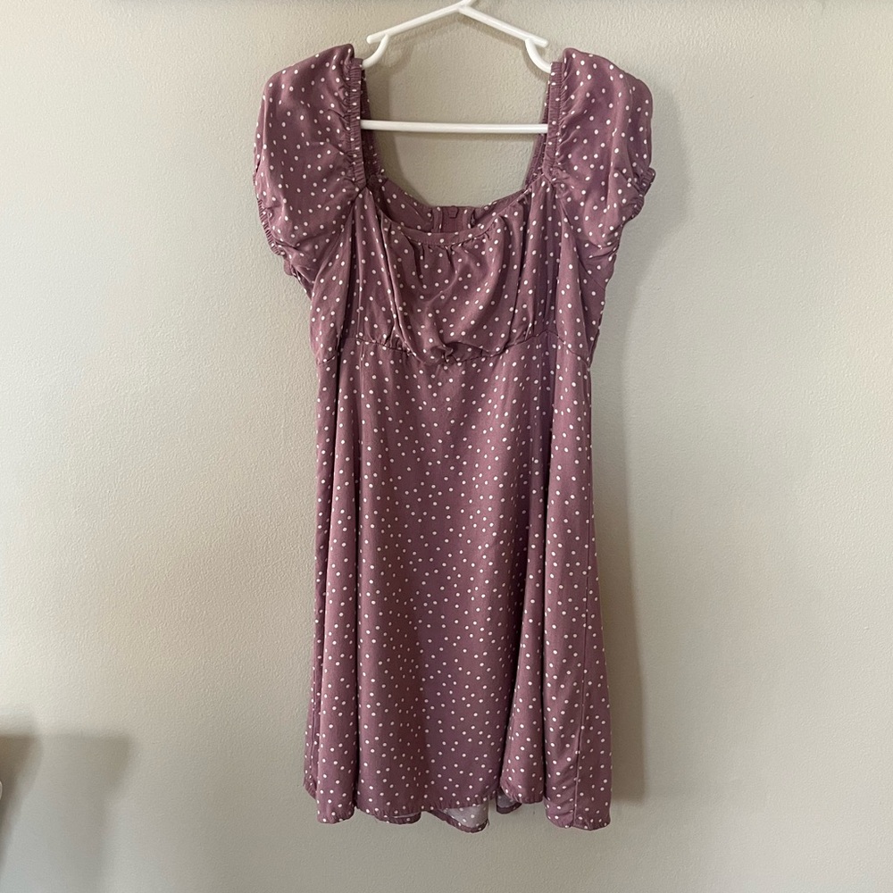 Toddler Girl’s purple polka dot dress